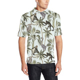 Monkey sloth lemur palm trees pattern Men's All Over Print Polo Shirt