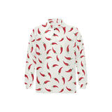 Chili peppers pattern Men's Long Sleeve Polo Shirt