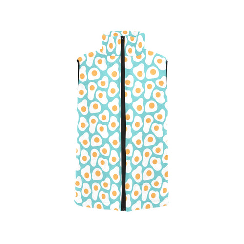 Fried Eggs Pattern Print Design 04 Women's Padded Vest