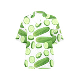 cucumber whole slices pattern Women's All Over Print Hawaiian Shirt