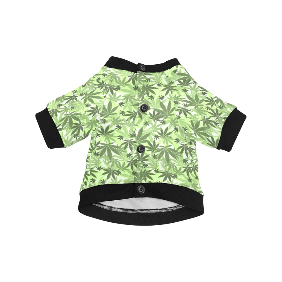 Canabis Marijuana Weed Pattern Print Design 01 All Over Print Pet Dog Round Neck Fuzzy Shirt