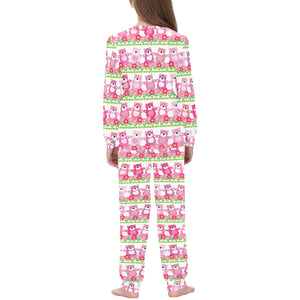 Teddy Bear Pattern Print Design 04 Kids' Boys' Girls' All Over Print Pajama Set