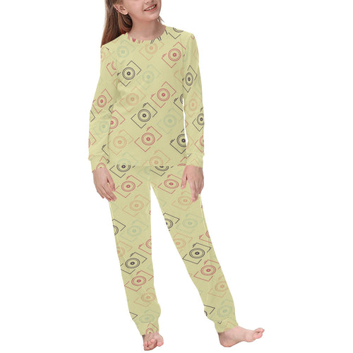 Camera Pattern Print Design 01 Kids' Boys' Girls' All Over Print Pajama Set