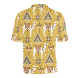 Camels ethnic motif pattern Men's All Over Print Polo Shirt