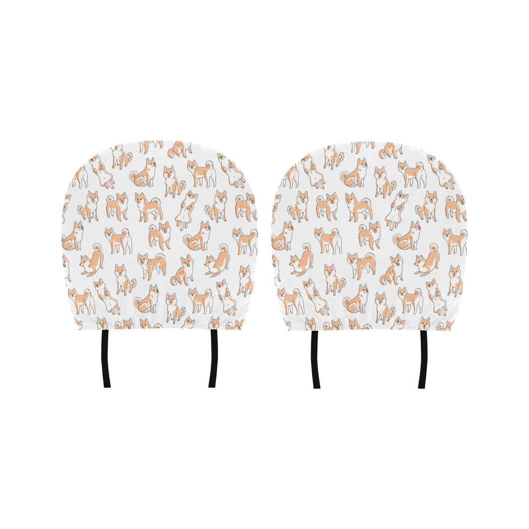 shiba inu dog pattern Car Headrest Cover
