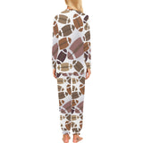 American football ball pattern Women's All Over Print Pajama Set