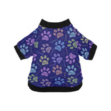 Dog Paws Pattern Print Design 02 All Over Print Pet Dog Round Neck Fuzzy Shirt