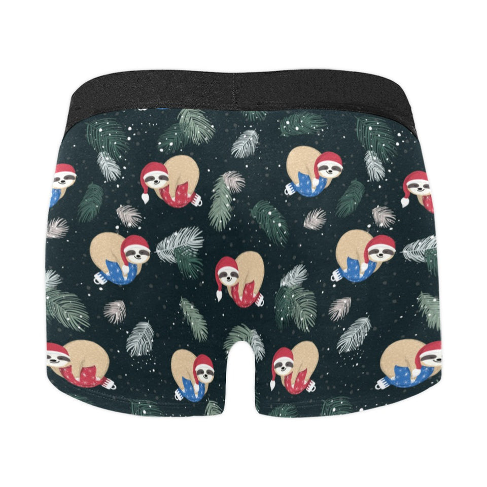 Cute sloths sleeping christmas ball santa hat patt Men's All Over Print Boxer Briefs Men's Underwear