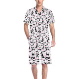 Greyhound Pattern Print Design 02 Men's V-Neck Short Pajama Set