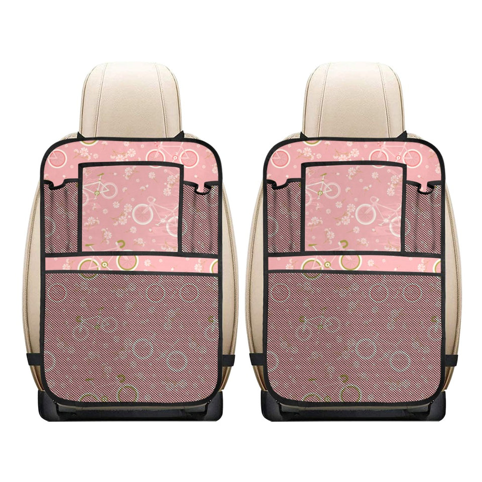 Bicycle Pattern Print Design 02 Car Seat Back Organizer