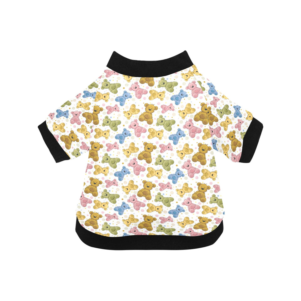 Teddy Bear Pattern Print Design 01 All Over Print Pet Dog Round Neck Fuzzy Shirt