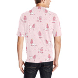 Poodle dog pink color theme Men's All Over Print Polo Shirt