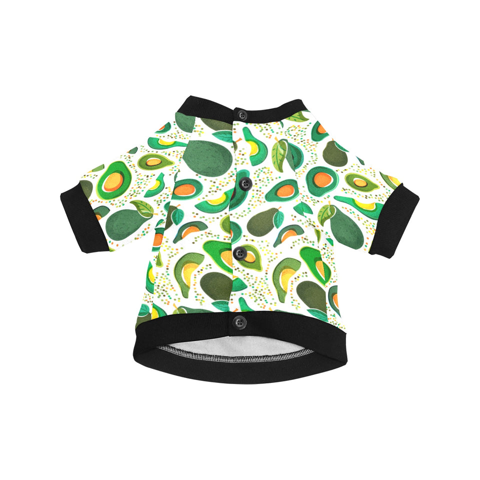 Avocado design pattern All Over Print Pet Dog Round Neck Fuzzy Shirt