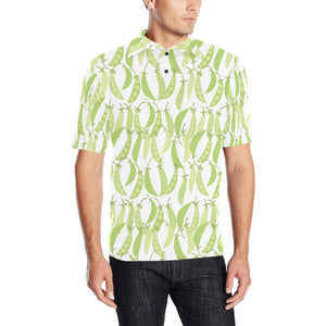 Green Peas Pattern Print Design 03 Men's All Over Print Polo Shirt