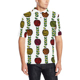 colorful apples leave zebra stripe Men's All Over Print Polo Shirt