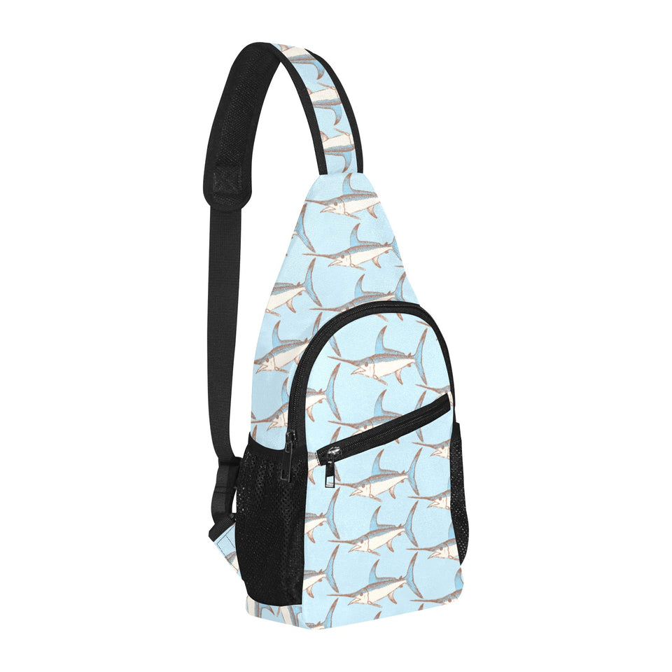 Swordfish Pattern Print Design 01 All Over Print Chest Bag