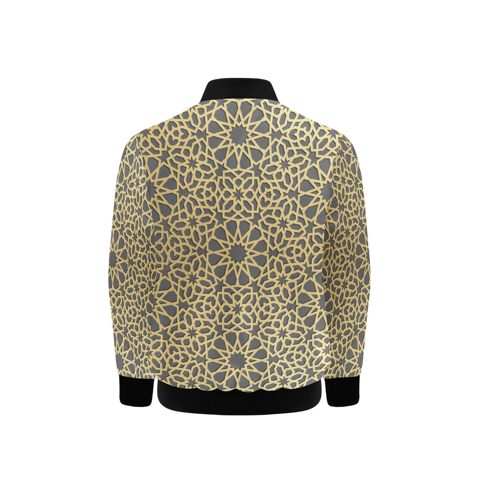arabic star gold pattern Kids' Boys' Girls' Bomber Jacket