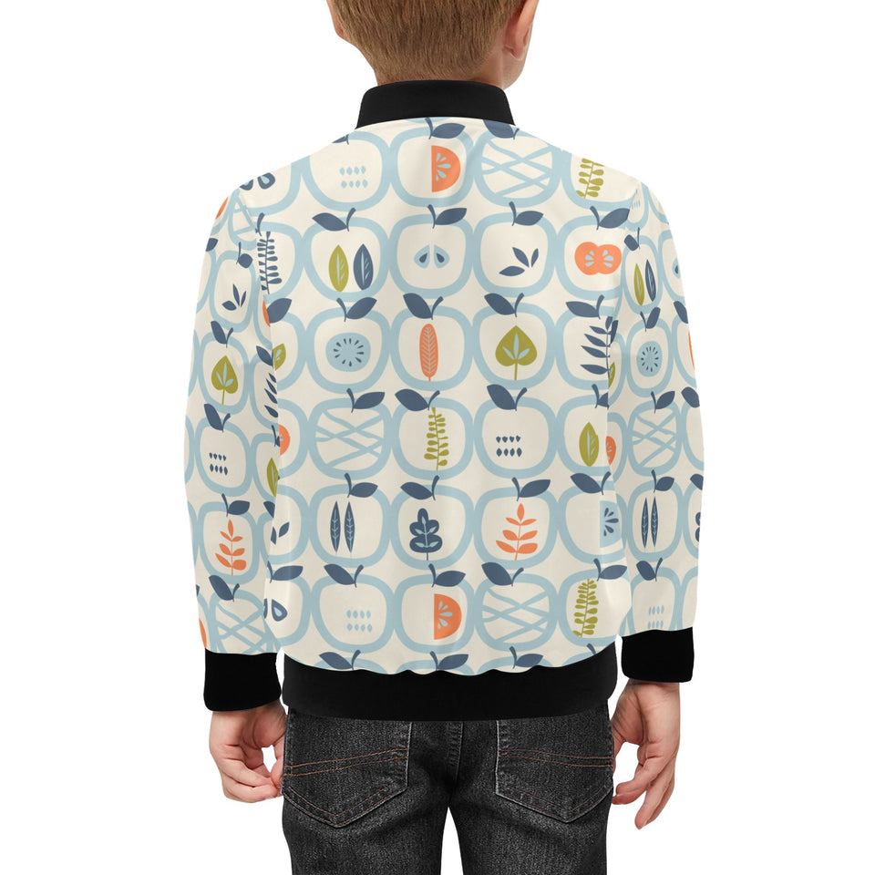 apples leaves pattern Kids' Boys' Girls' Bomber Jacket