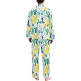 Cute parrot toucan flamingo cactus exotic leaves p Men's Long Pajama Set