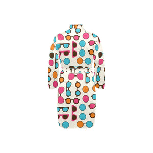 Sun Glasses Pattern Print Design 03 Men's Long Sleeve Belted Night Robe