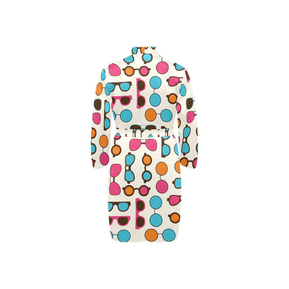 Sun Glasses Pattern Print Design 03 Men's Long Sleeve Belted Night Robe