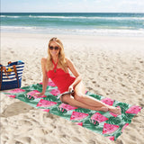 Watermelons tropical palm leaves pattern Beach Towel