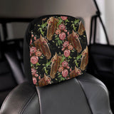 Horse head wild roses pattern Car Headrest Cover