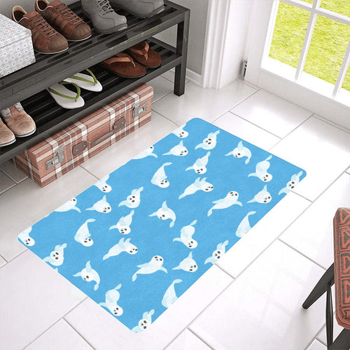 Cute sea lion seal pattern background Doormat
