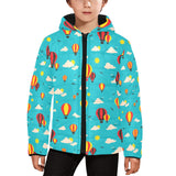 Hot Air Balloon Sky Pattern Kids' Boys' Girls' Padded Hooded Jacket