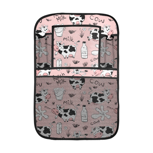 Cows milk product pink background Car Seat Back Organizer