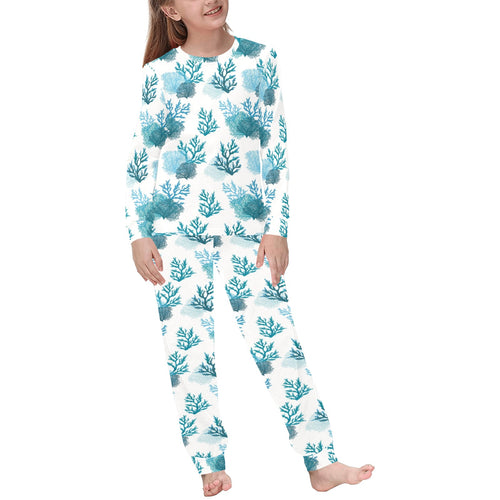 Coral Reef Pattern Print Design 04 Kids' Boys' Girls' All Over Print Pajama Set