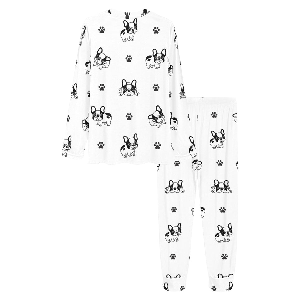Cute french bulldog paw pattern Women's All Over Print Pajama Set