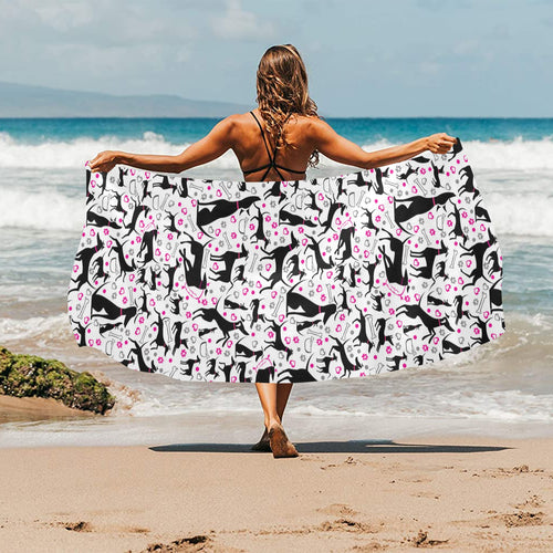 Greyhound Pattern Print Design 02 Beach Towel