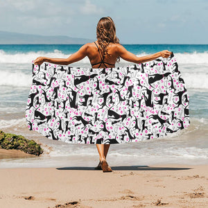 Greyhound Pattern Print Design 02 Beach Towel
