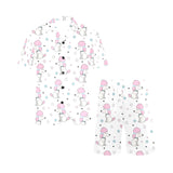 Cute poodle dog star pattern Men's V-Neck Short Pajama Set