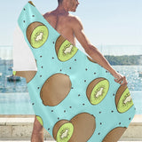 Kiwi blue background Beach Towel