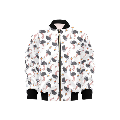 Ostrich Pattern Print Design 02 Kids' Boys' Girls' Bomber Jacket