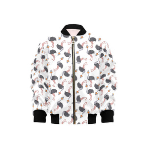 Ostrich Pattern Print Design 02 Kids' Boys' Girls' Bomber Jacket