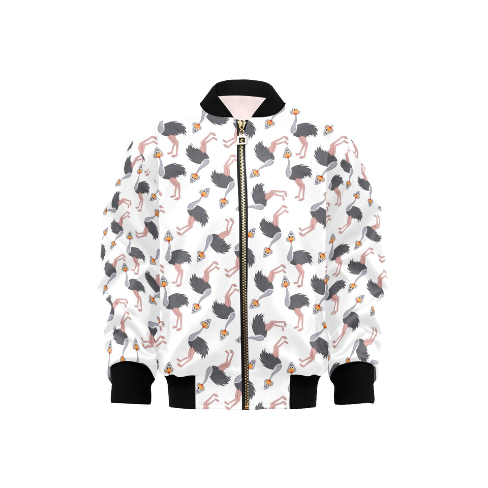 Ostrich Pattern Print Design 02 Kids' Boys' Girls' Bomber Jacket