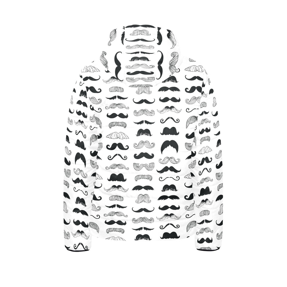 Mustache Beard Pattern Print Design 04 Kids' Boys' Girls' Padded Hooded Jacket