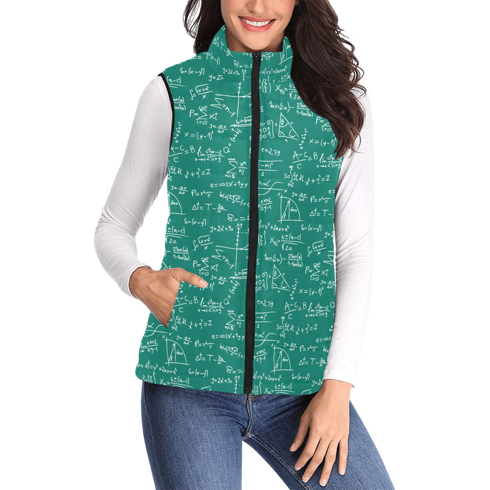 Math Pattern Print Design 01 Women's Padded Vest
