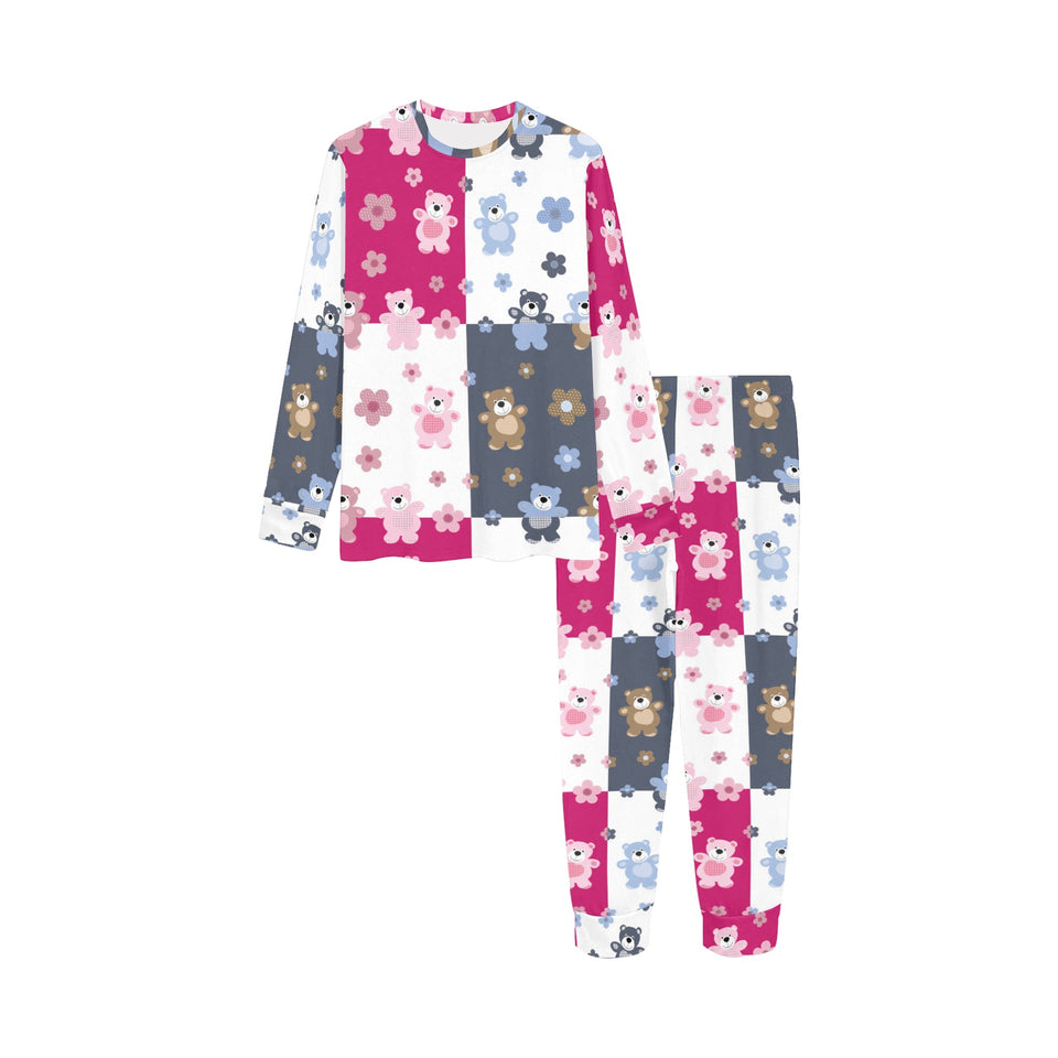 Teddy Bear Pattern Print Design 03 Kids' Boys' Girls' All Over Print Pajama Set