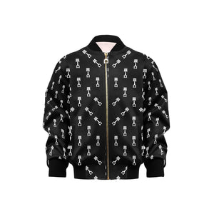 Engine Piston Black Theme Pattern Print Design 03 Kids' Boys' Girls' Bomber Jacket