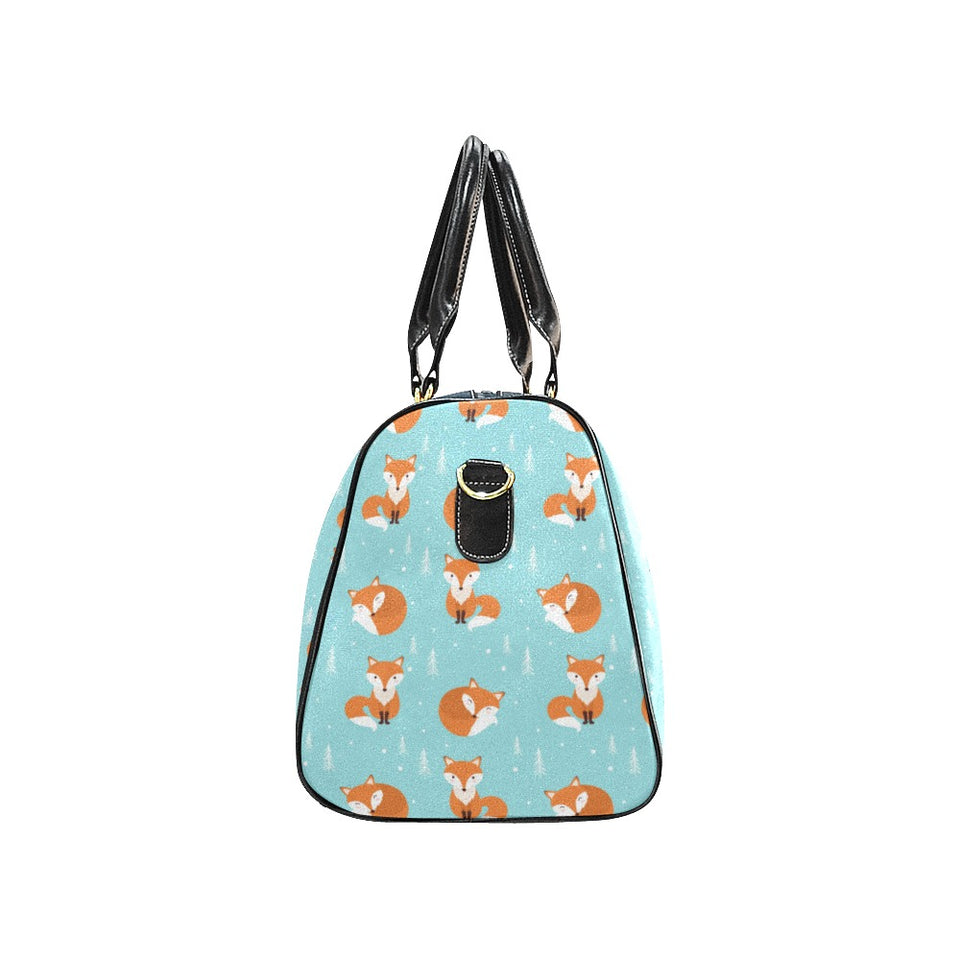 Fox pattern blue b ackground Travel Bag