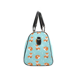 Fox pattern blue b ackground Travel Bag