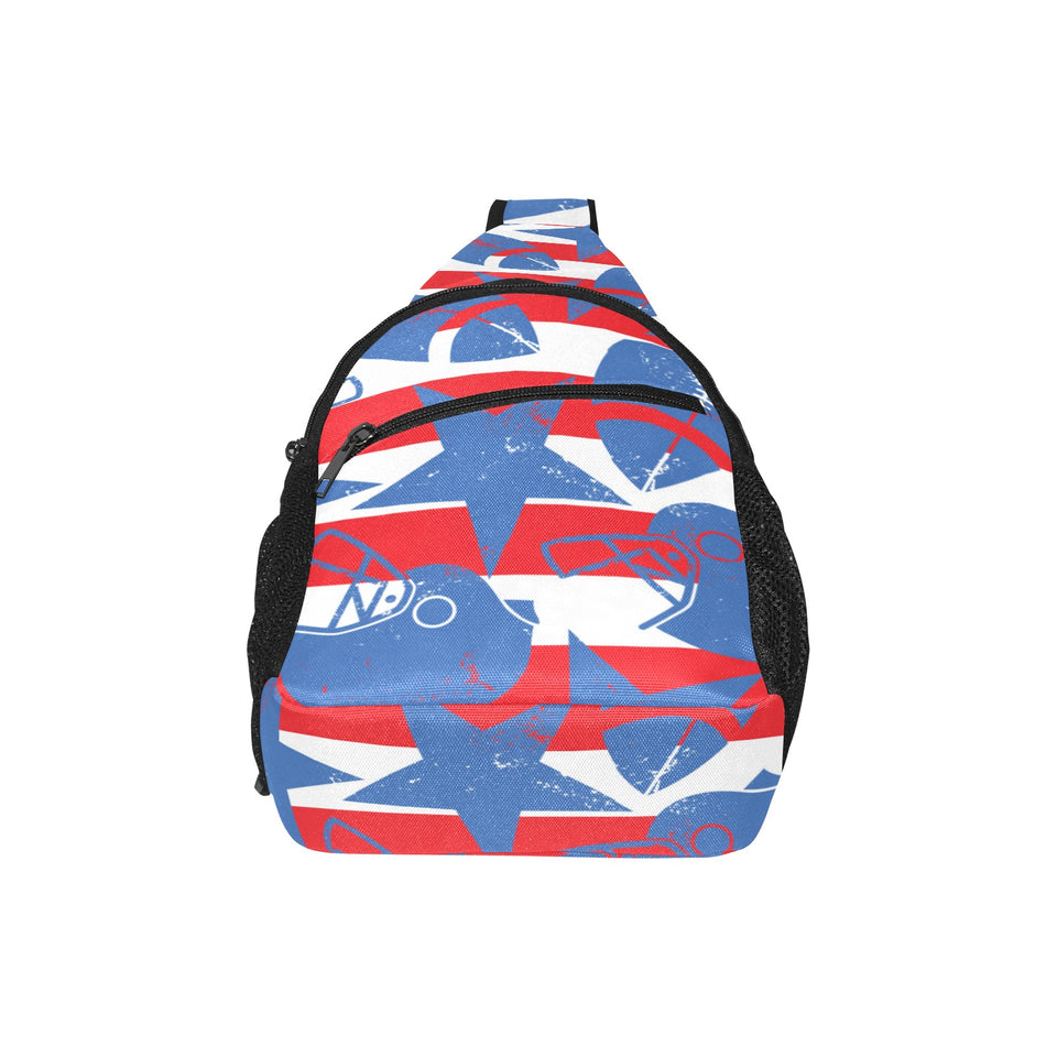 American football ball star stripes pattern All Over Print Chest Bag