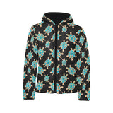 Sea turtle blue stone pattern Kids' Boys' Girls' Padded Hooded Jacket