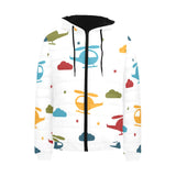 Colorful helicopter pattern Men's Padded Hooded Jacket