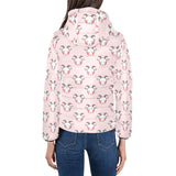 Cute goat pattern Women's Padded Hooded Jacket