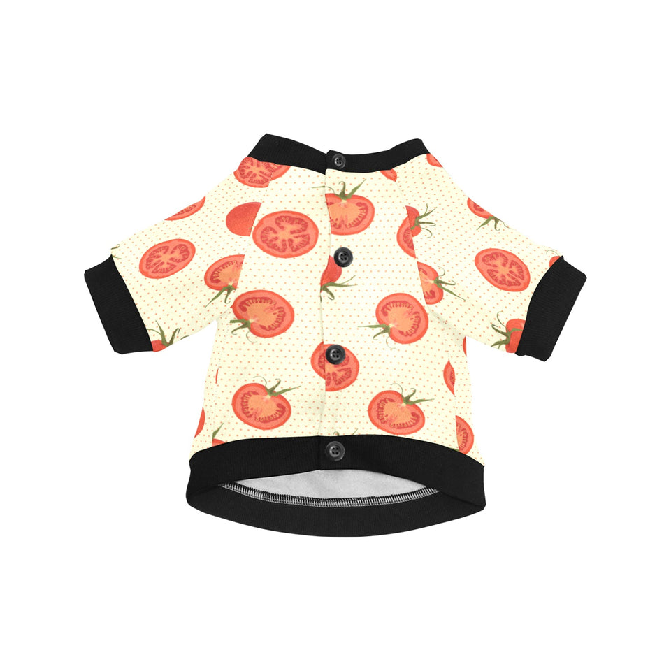 Tomato dot background All Over Print Pet Dog Round Neck Fuzzy Shirt